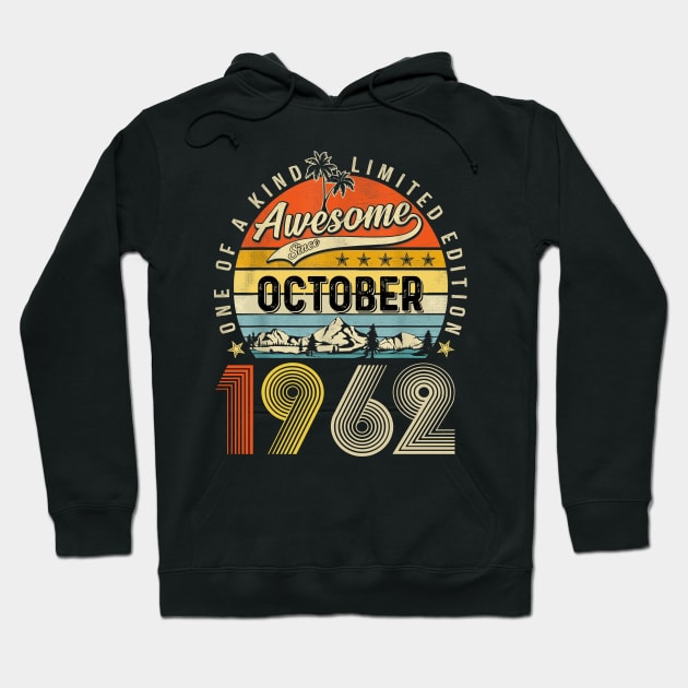 Awesome Since October 1962 Vintage 61st Birthday Hoodie by Centorinoruben.Butterfly